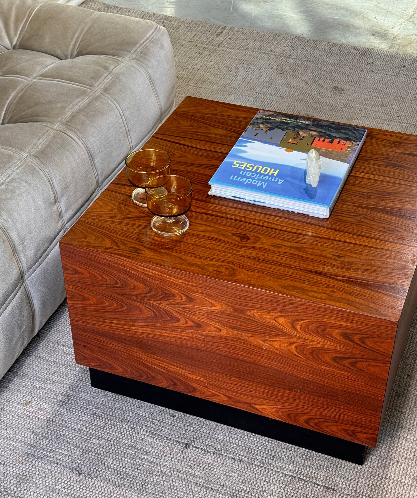Vintage Rosewood Block Coffee Table