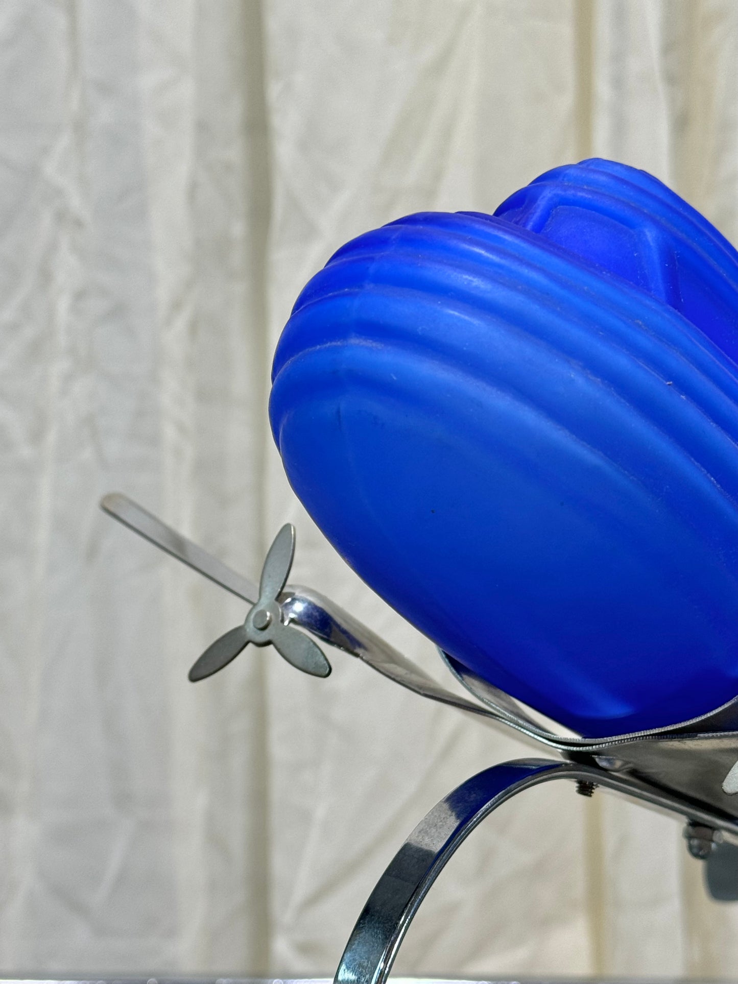 Vintage Murano Style Blue Glass Airplane Lamp