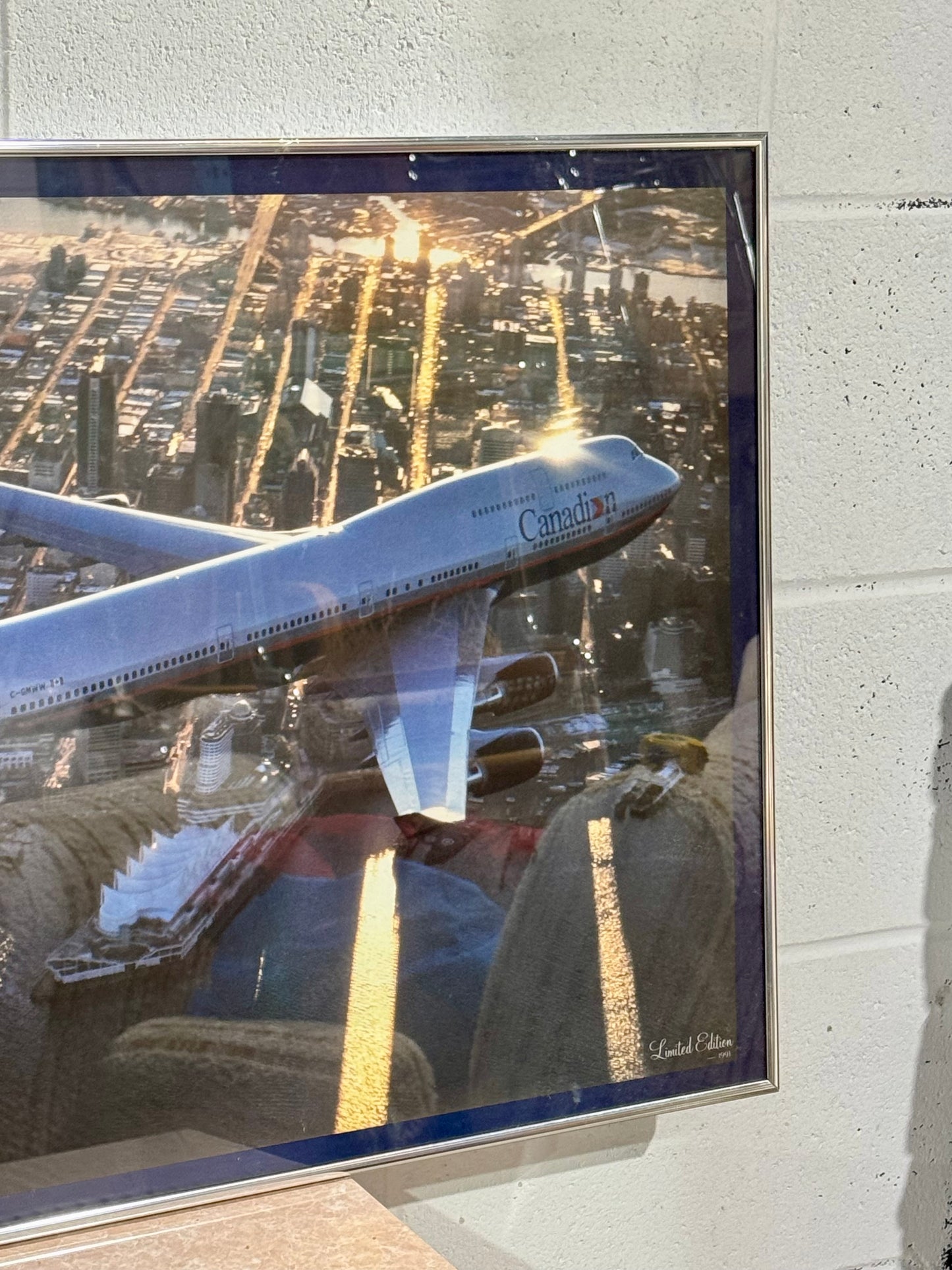 Vintage Framed Glass Back Boeing 747 Print