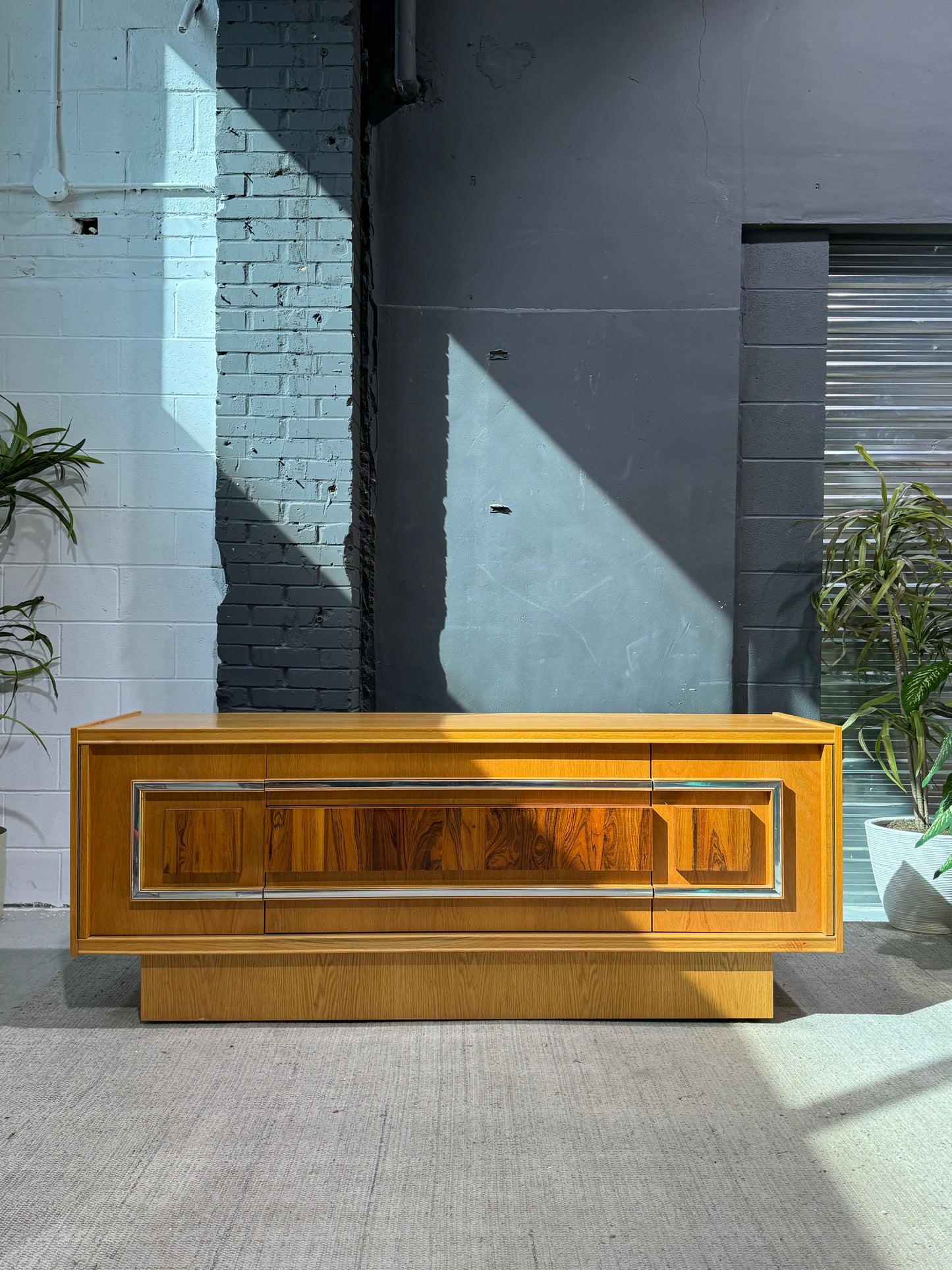 Vintage Oak & Rosewood Credenza