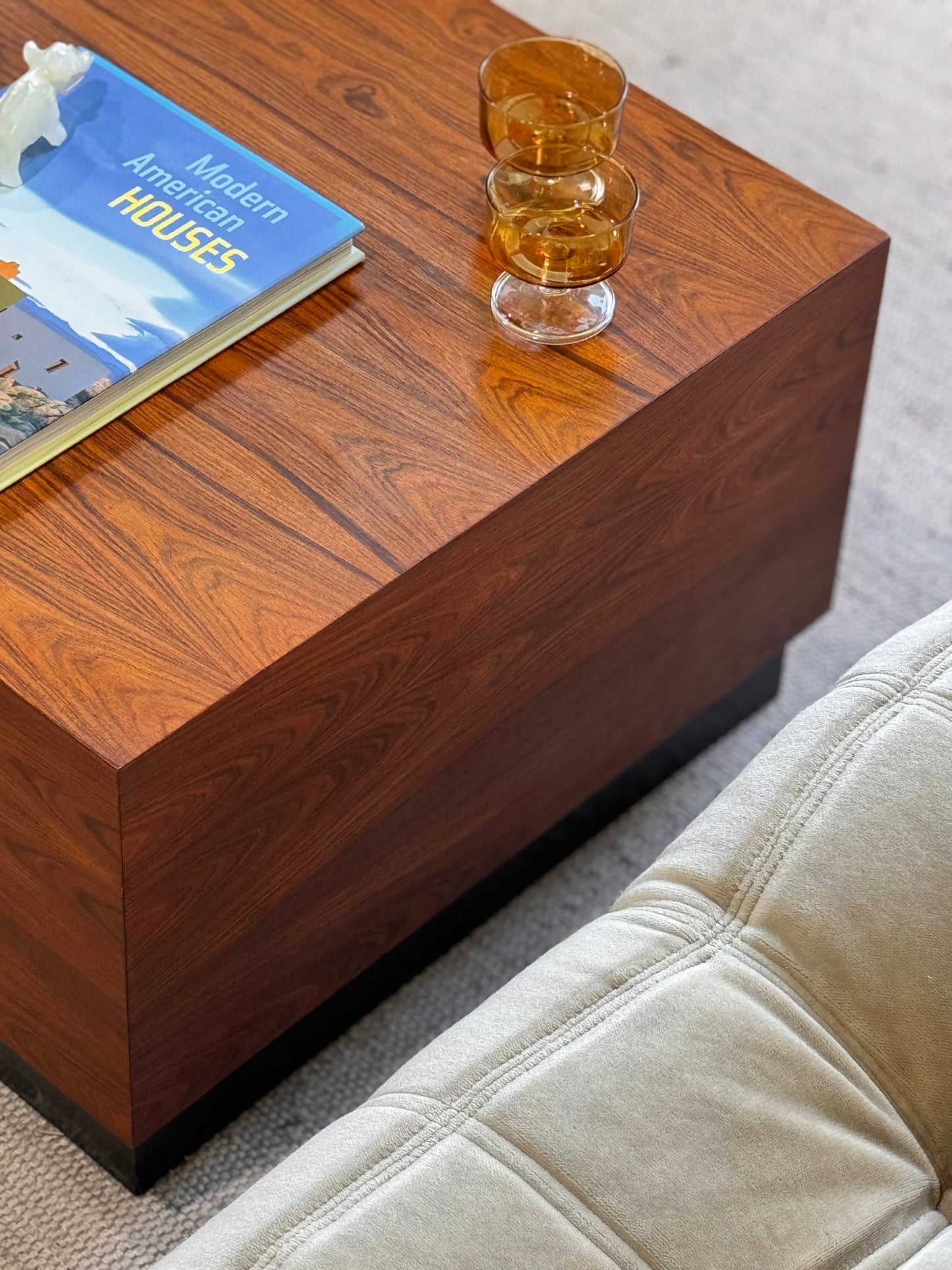 Vintage Rosewood Block Coffee Table