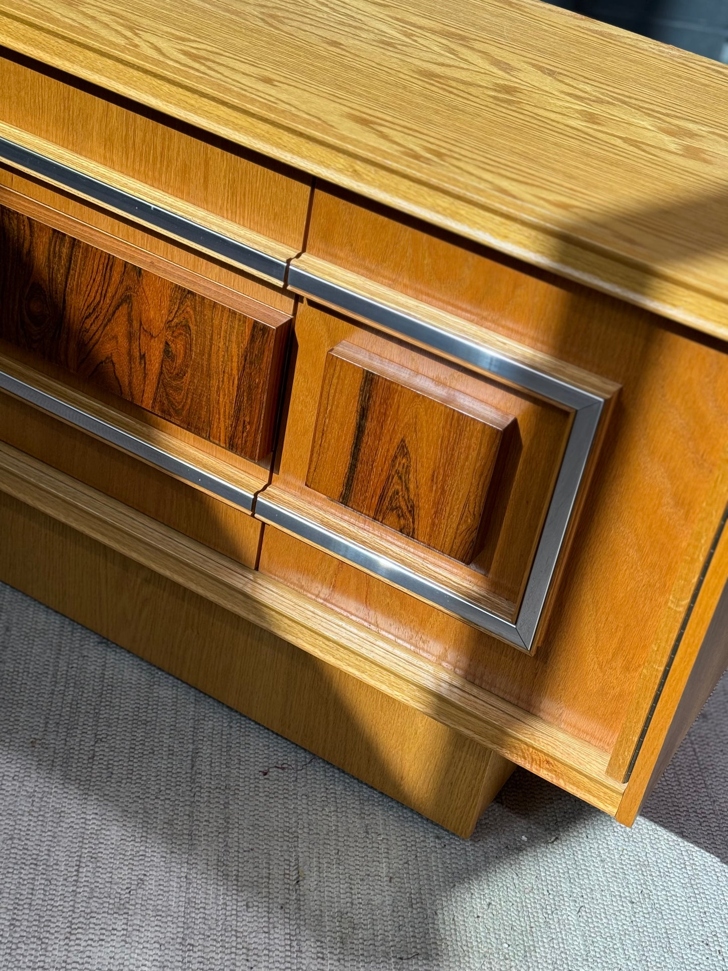 Vintage Oak & Rosewood Credenza