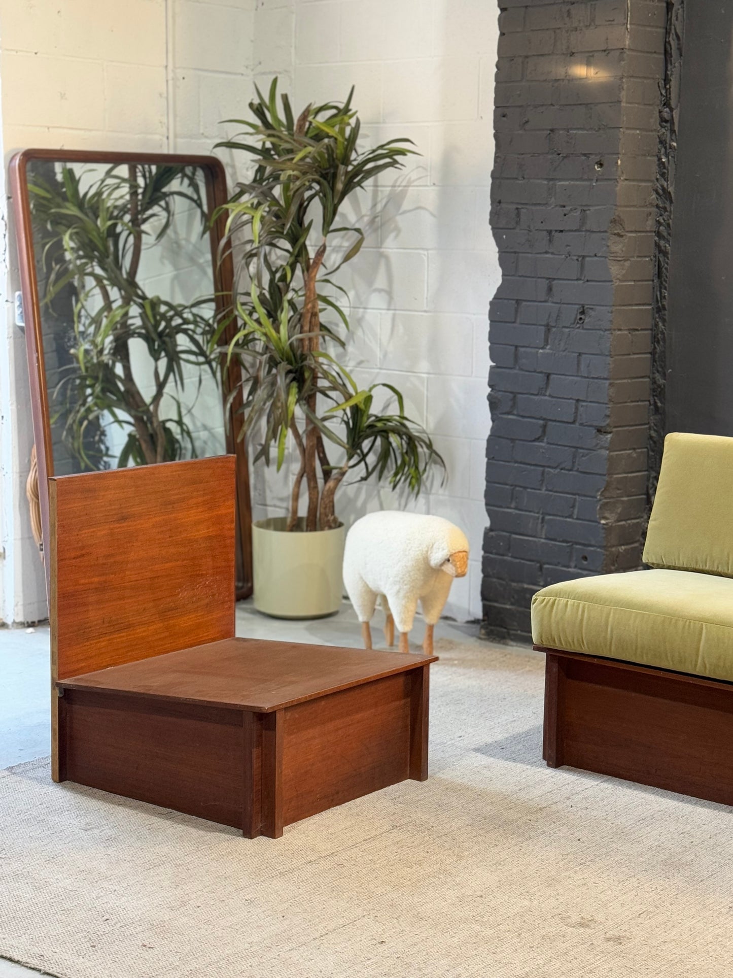 Vintage Mid-Century Modern Modular Walnut Sofa Set