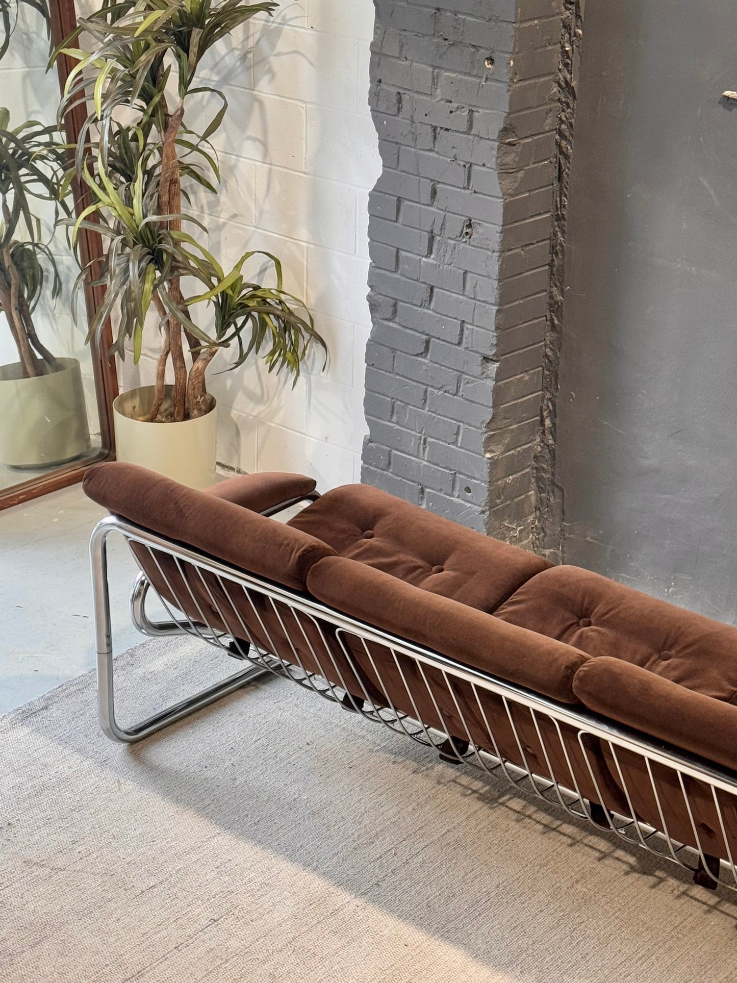 Vintage 1970’s Tubular Chrome 3-Seater Sofa