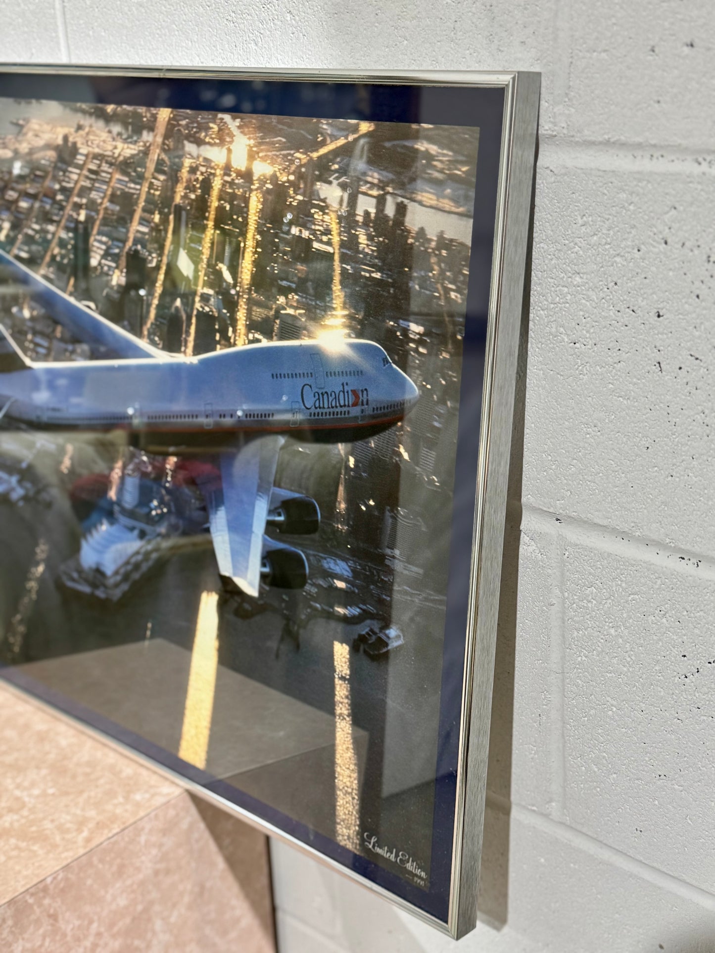 Vintage Framed Glass Back Boeing 747 Print