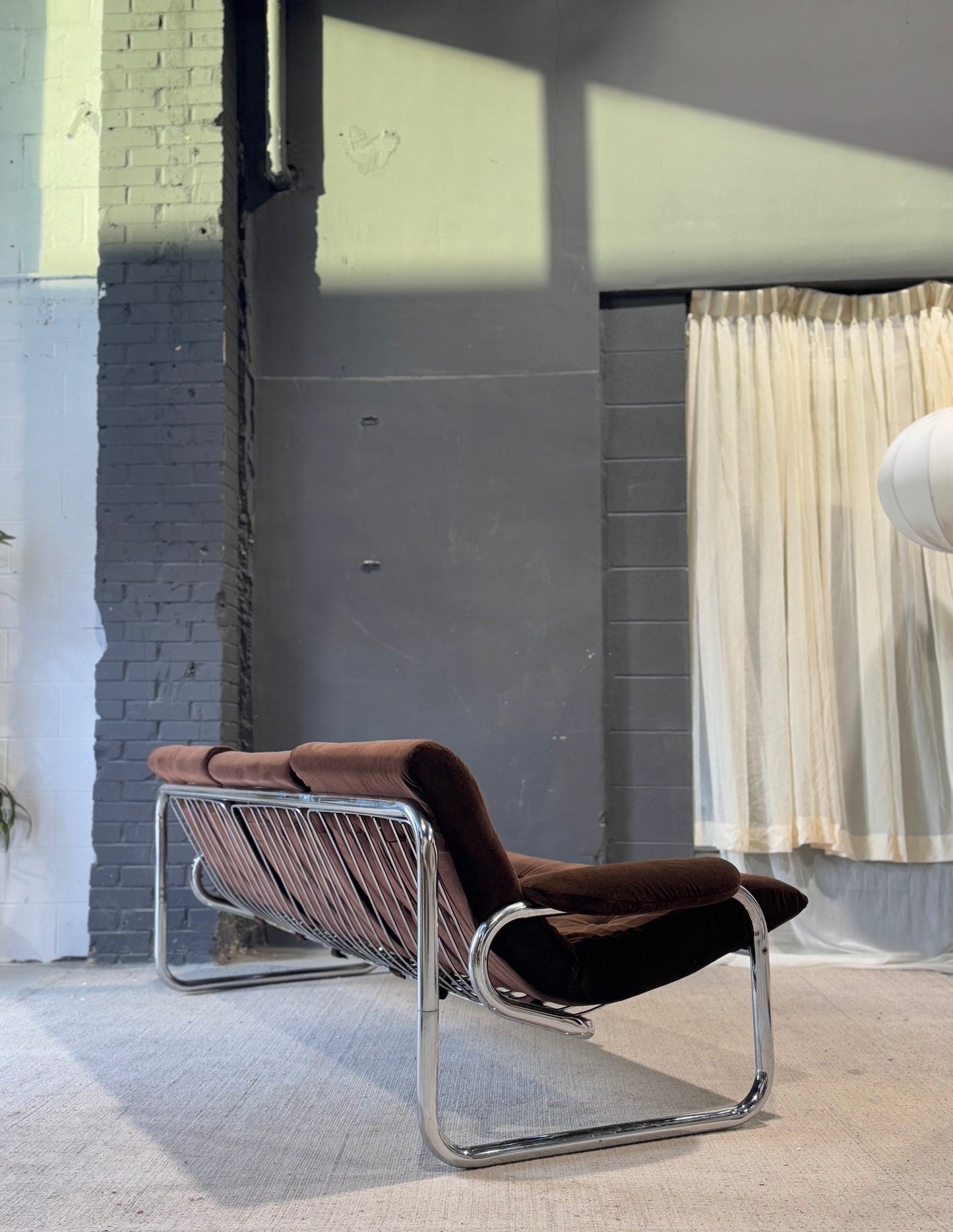 Vintage 1970’s Tubular Chrome 3-Seater Sofa