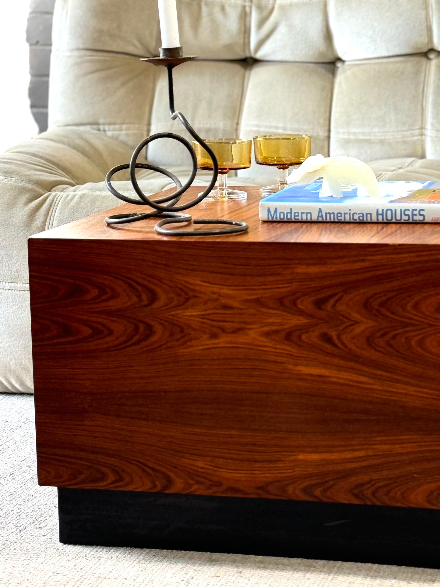 Vintage Rosewood Block Coffee Table