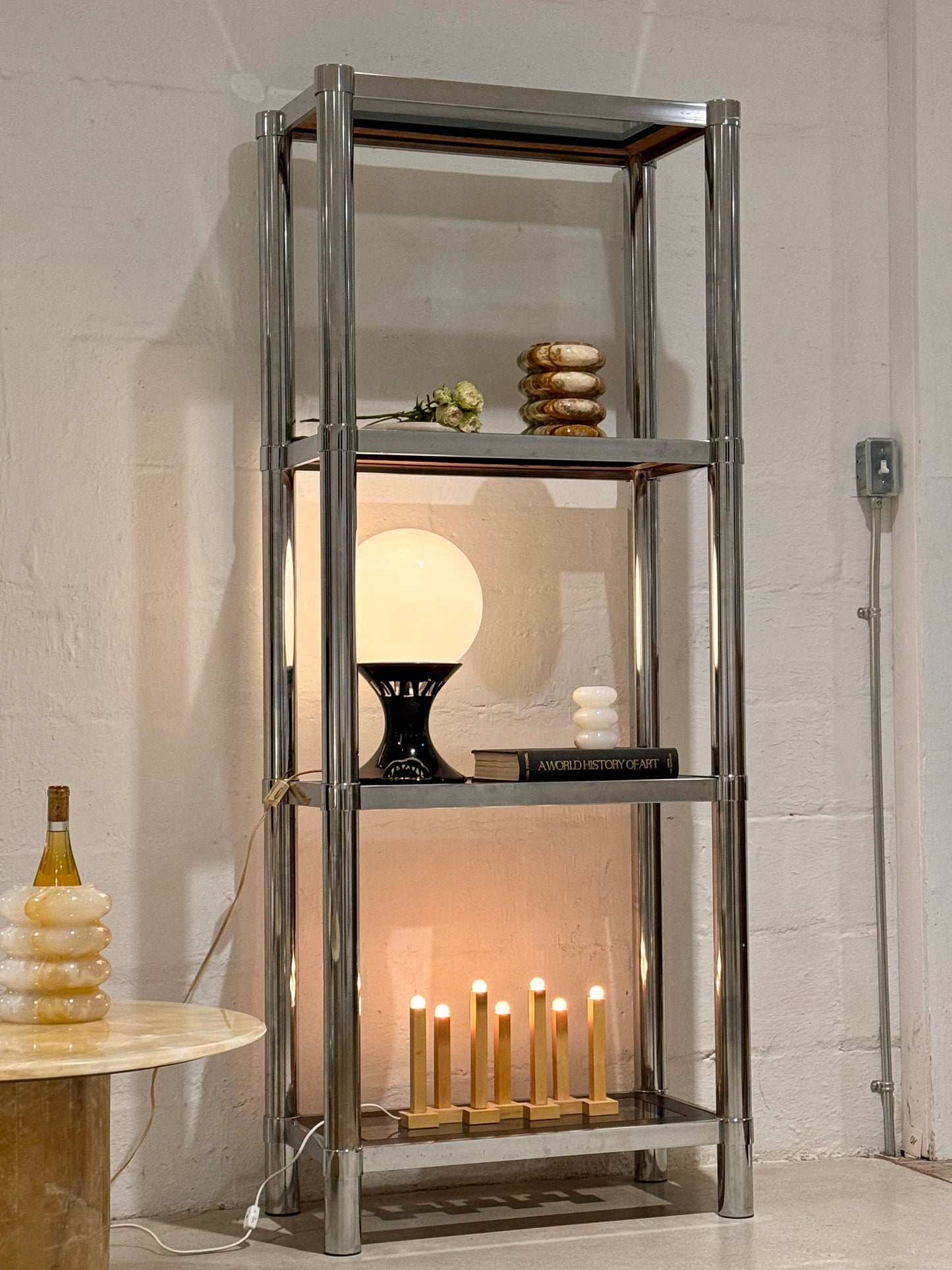Vintage Tubular Chrome Etagere