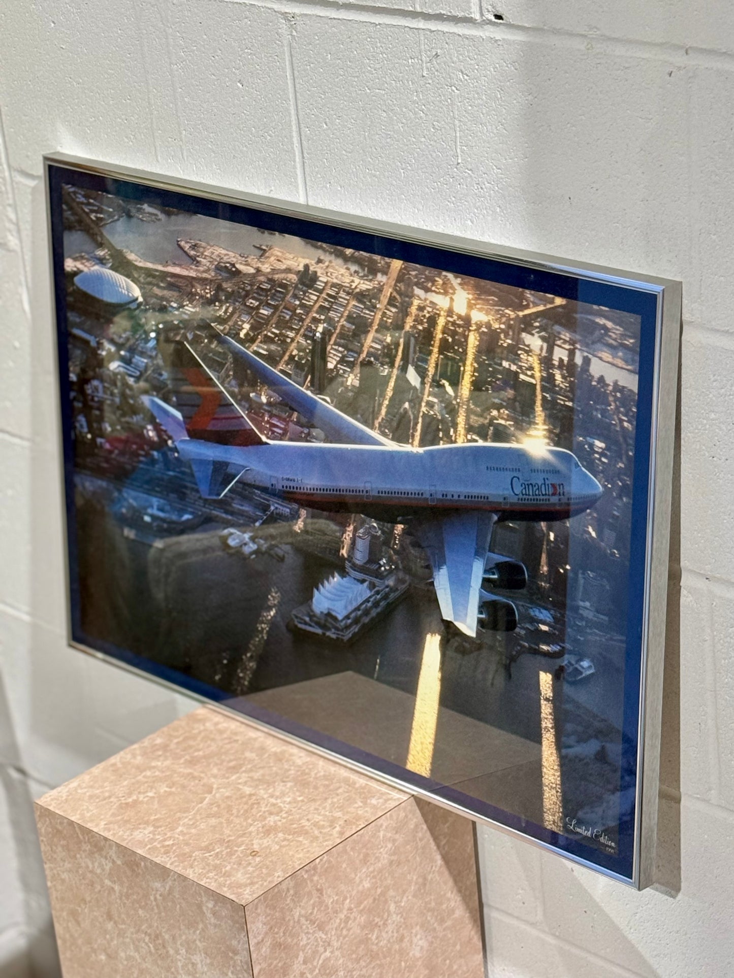 Vintage Framed Glass Back Boeing 747 Print