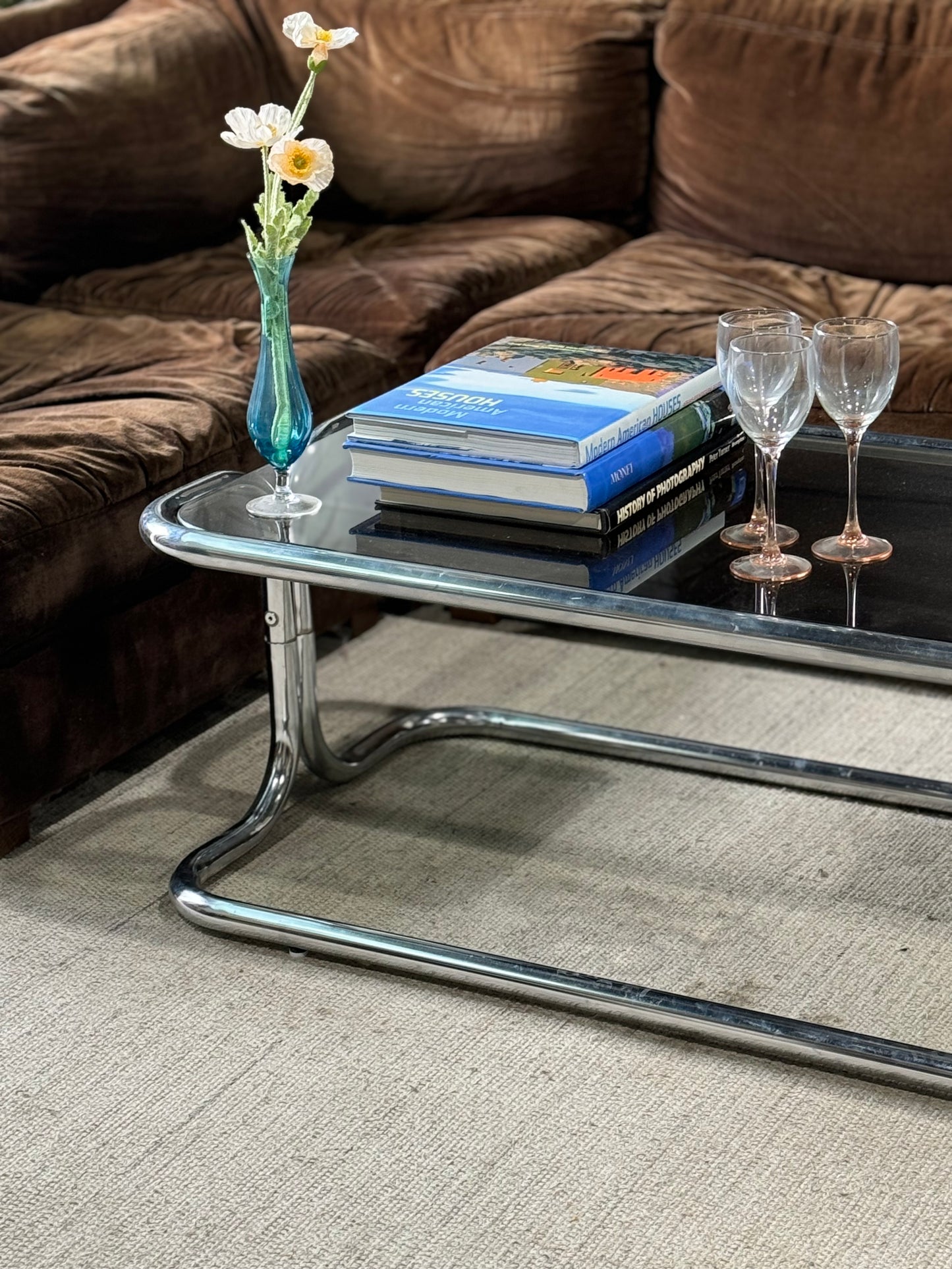 Vintage 1970’s Tubular Chrome Coffee Table