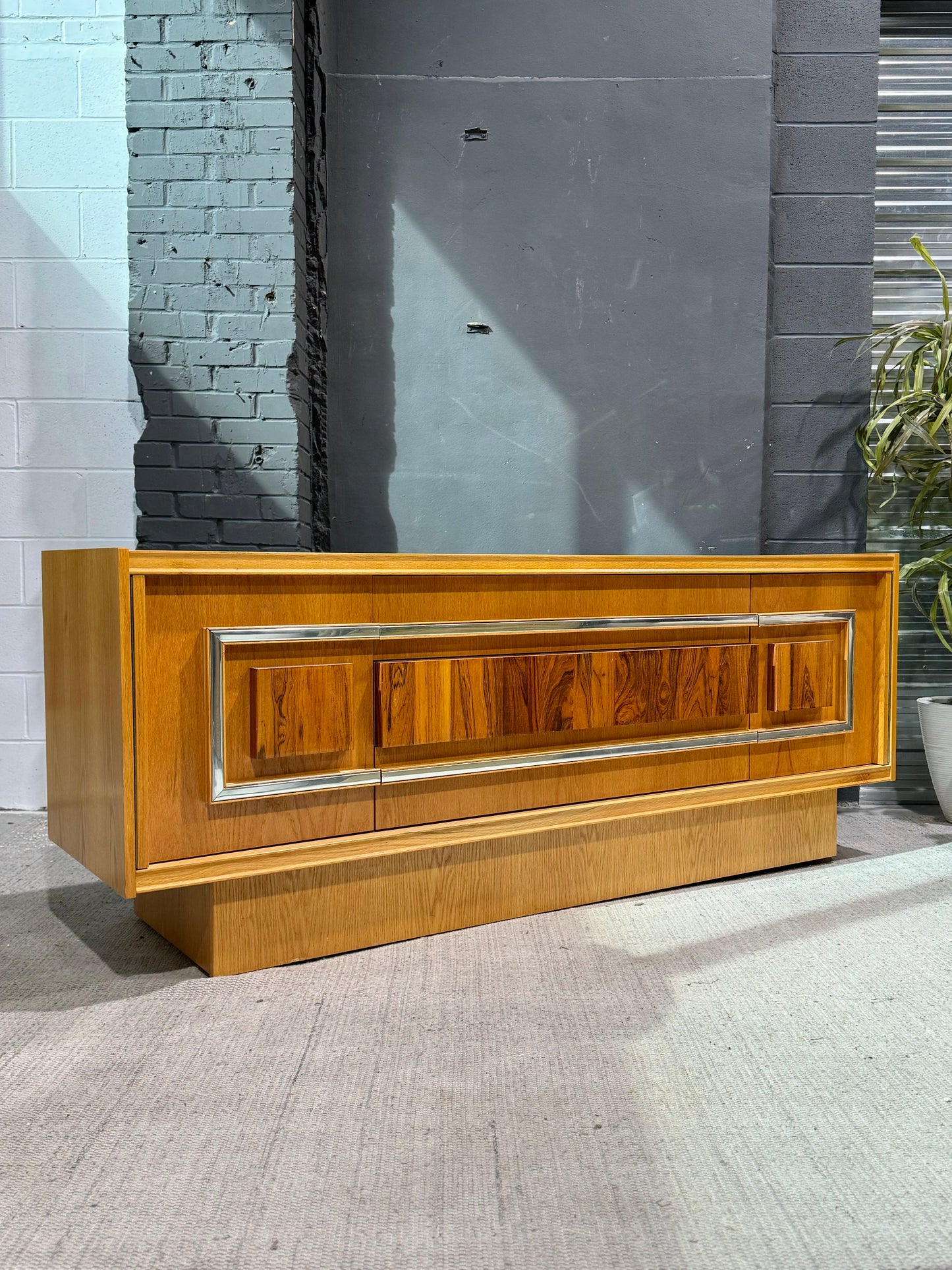 Vintage Oak & Rosewood Credenza