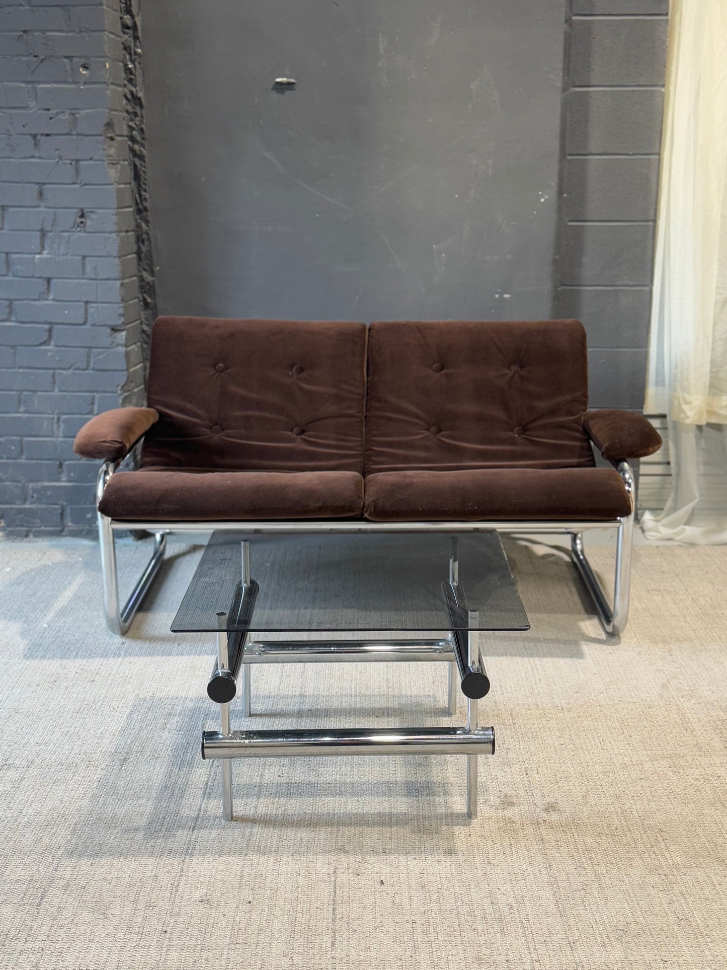 Vintage 1970’s Tubular Chrome 2-Seater Sofa