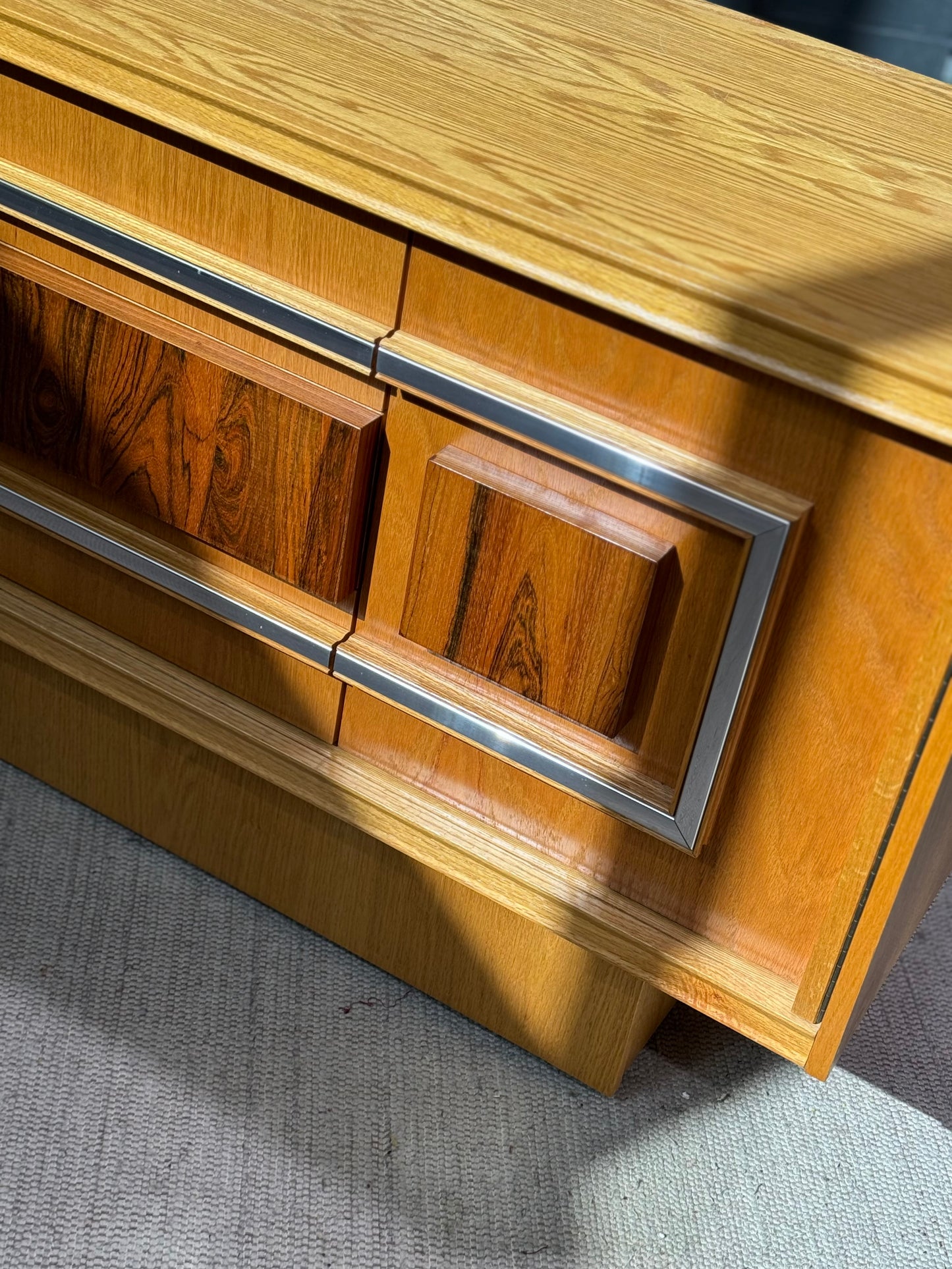 Vintage Oak & Rosewood Credenza