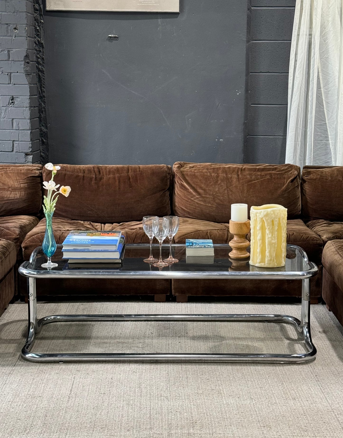 Vintage 1970’s Tubular Chrome Coffee Table