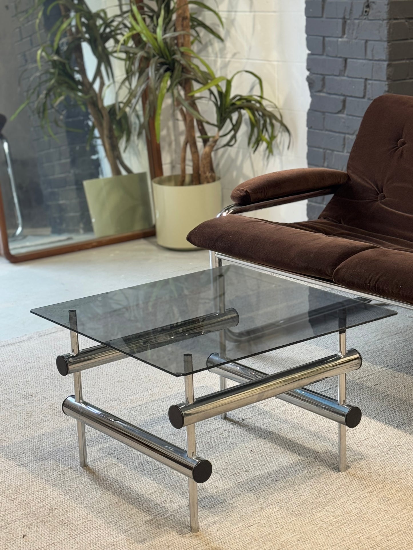 Vintage Stacked Tubular Chrome Coffee Table