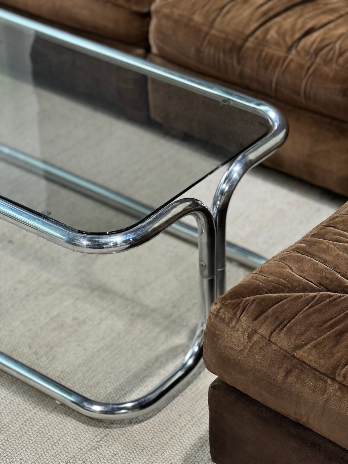 Vintage 1970’s Tubular Chrome Coffee Table