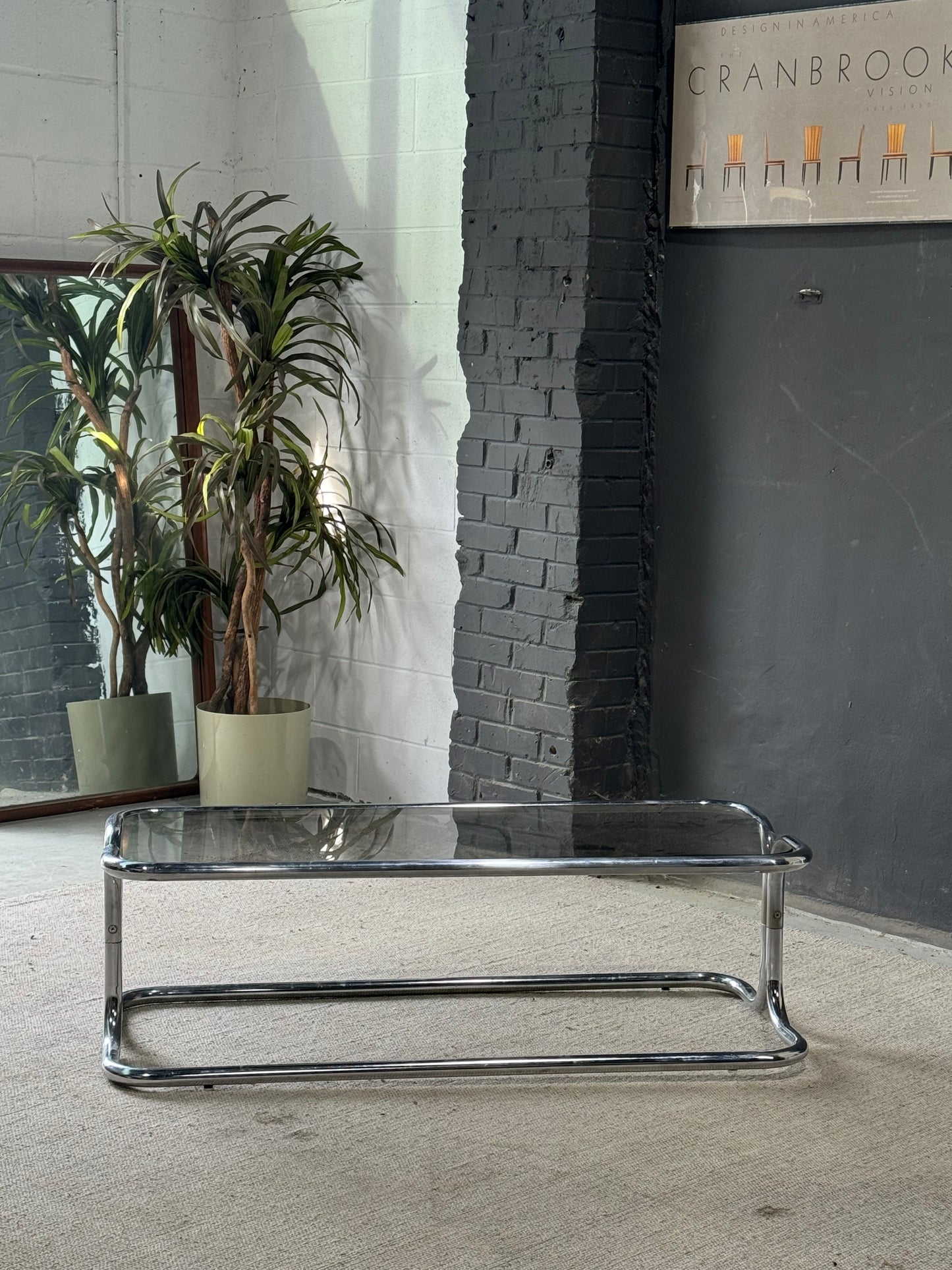 Vintage 1970’s Tubular Chrome Coffee Table