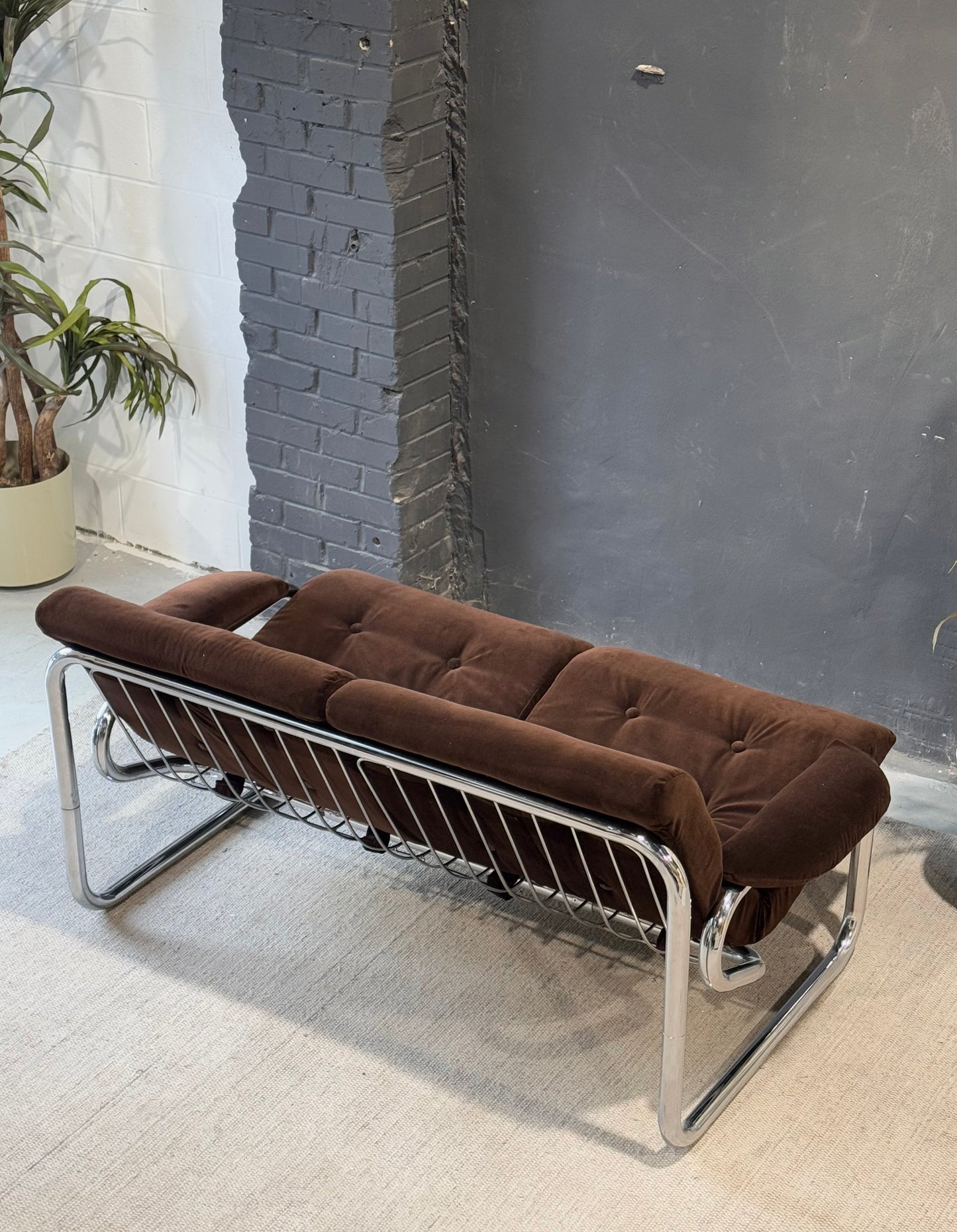 Vintage 1970’s Tubular Chrome 2-Seater Sofa