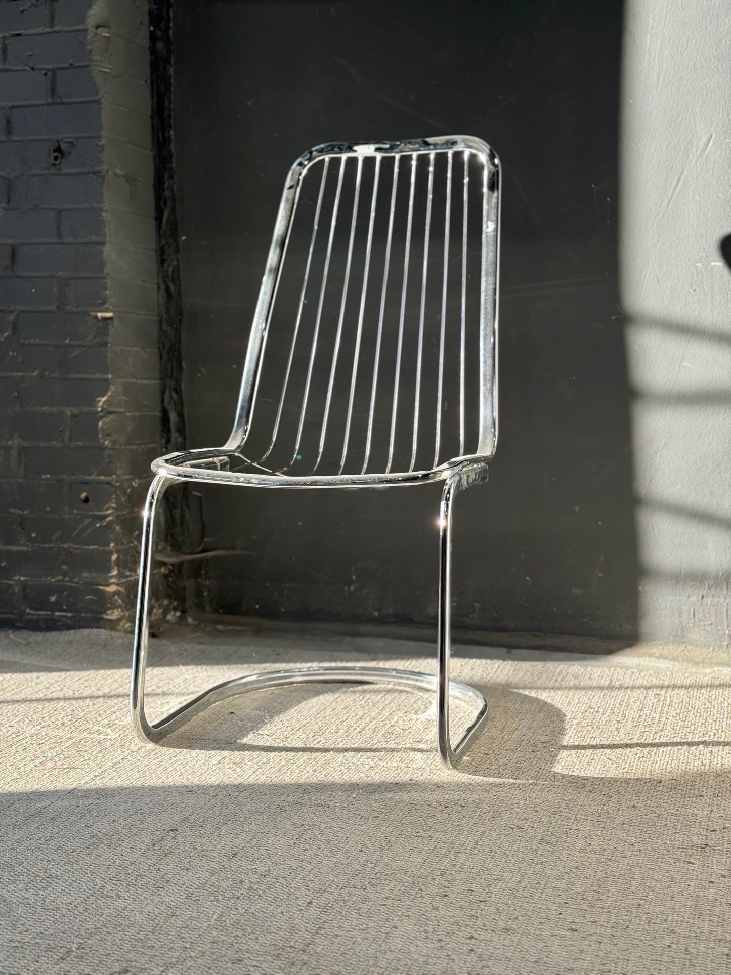 Vintage Chrome Cantilever Dining Chairs, set of 6